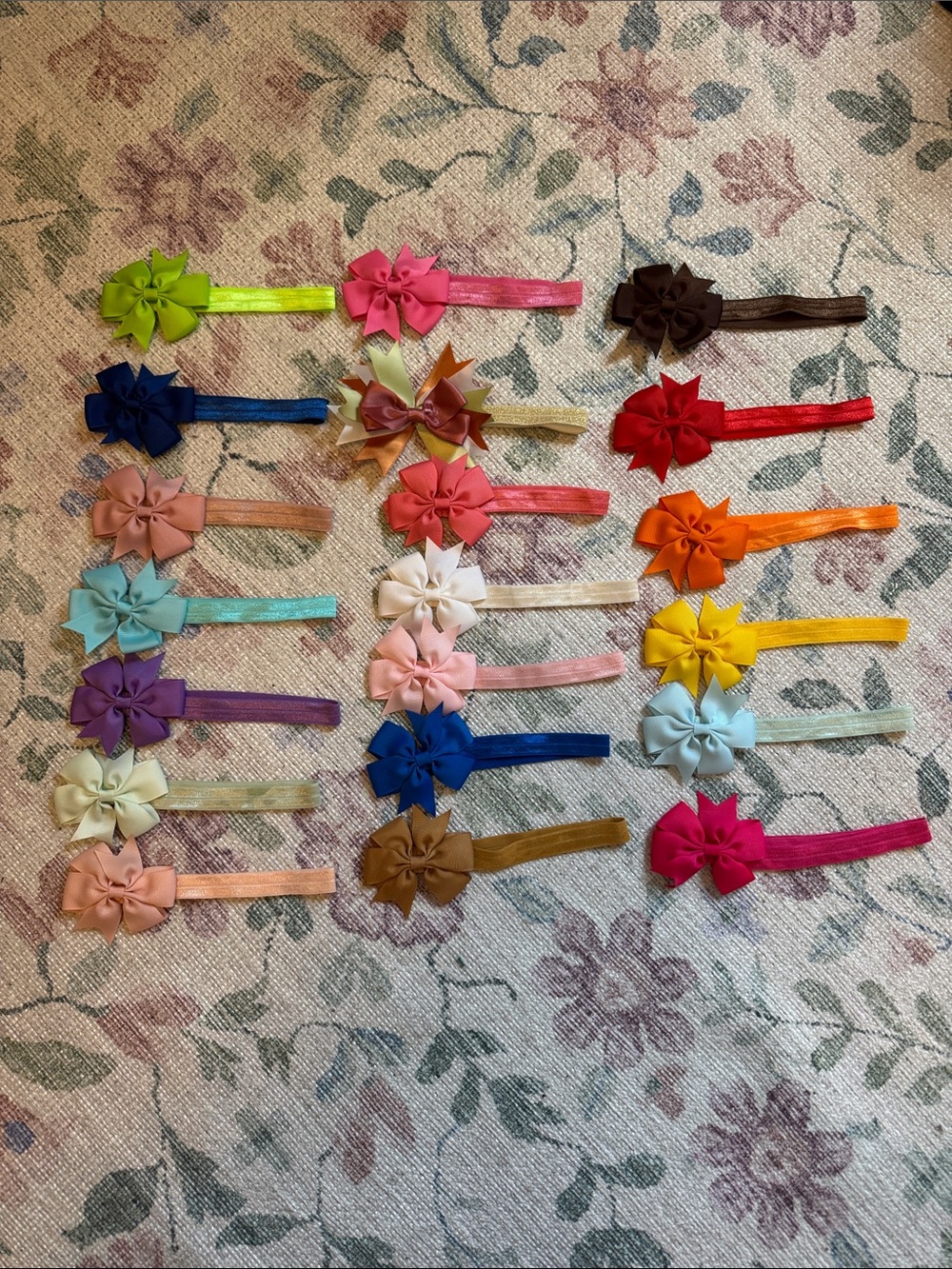 20 baby girl pinwheel bow headbands